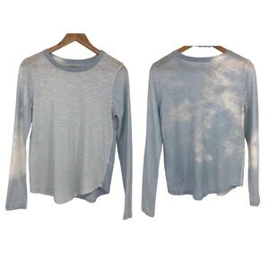 Madewell Blue White Cloudy Tie Dye Ribbed crewneck cotton whisper long sleeve SP